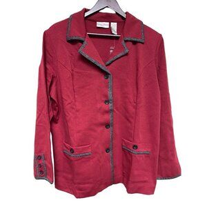 NEW! Drapers & Damon's City Knits Solid Ponte Jacket Red Women's Size XL